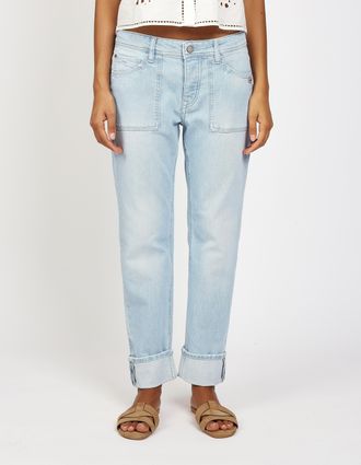 Gang Boyfriend-Jeans GANG 94NICA WORKER, Damen, Gr. 26, N-Gr, bright sky blau, Denim/Jeans, Obermaterial: 98% Baumwolle, 2% Elasthan, regular fit kn&ouml;chelfr