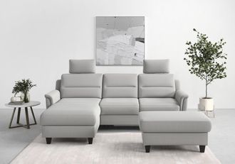 Sit&more Ecksofa »Farö L-Form« inklusive Federkern, wahlweise mit Bettfunktion und Bettkasten
