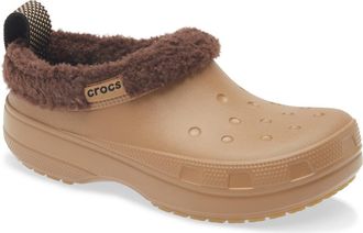 Crocs Classic Fleece Lined Shorty Clog in Sepia at Nordstrom, Size 10 Womens