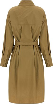Nude Cotton Poplin Chemisier Dress - Camel