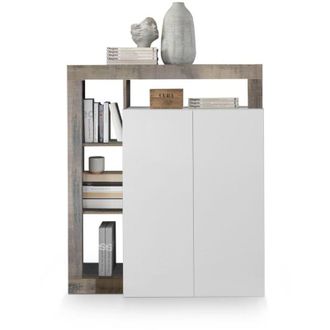 Vente-Unique Vente-unique - Credenza 2 ante linea Frame in Bianco Lucido e Pero