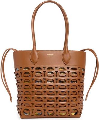 Ferragamo Medium Gancio Leather Tote in Natural Resort/Multi at Nordstrom