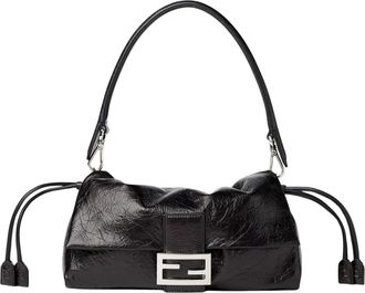 Fendi Medium Baguette Soft Bag - Dames - Schoudertassen - Zwart - ONE Size - Leer - Tassen