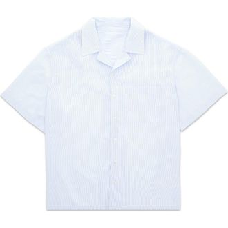 Fortela Bowling Linen Short Sleeve Shirt in Light Blue at Nordstrom, Size X-Large Eu
