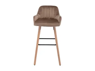VENTE-UNIQUE.COM Taburete alto terciopelo beige