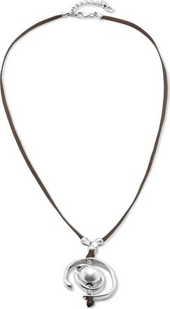 UNOde50 Pearl Leather Necklace in Silver at Nordstrom