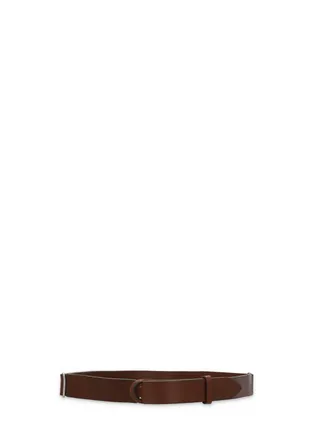 Orciani Sliding Ring Brown Leather Belt With Minimalist Design