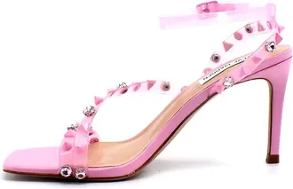 Steve Madden Glitz Sandal - Dames - Sandalen met hakken - Roze - 40 EU - Leer - Schoenen