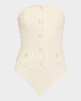 SIMKHAI Natalie Strapless One-Piece Swimsuit