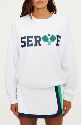 Beach Riot Devyn Oversize Cotton Sweatshirt in White at Nordstrom, Size X-Small