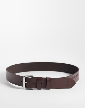 Polo Ralph Lauren Cintura arrotolabile in pelle marrone