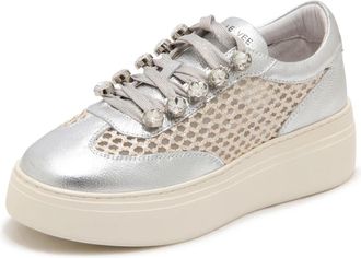 Emanuelle Vee N7446 Bice Raffia Schoenen - Dames - Sneakers - Grijs - 39 EU - Leer - Schoenen