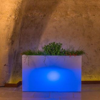 Monacis Vaso luminoso FlowerPot Bright con led decorazione Made in Italy per esterno -Bianco / Con cavo / 80 cm