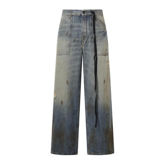 Ann Demeulemeester Wide Jeans - Heren - Jeans - Blauw - Maat: XL Katoen