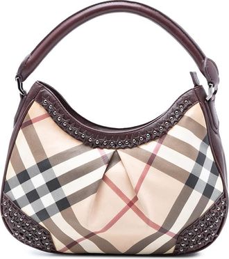 Burberry Pre-owned Burberry Supernova Check Coated Canvas Star Studded Hernville Hobo Ladies CNQINCHOQIN