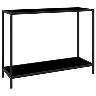 vidaXL Mesa De Consola Negro Vidrio Templado 100x35x75 Cm Vidaxl