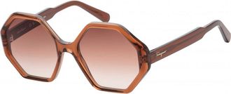 Ferragamo Womens SF1070S-210 SF1070S 55 210 Fashion Sunglasses - Brown - One Size