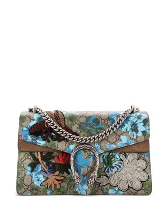 Gucci Dionysus Bag Embroidered Printed GG Coated Canvas Small shoulder bag - women - Fabric - One Size - Brown