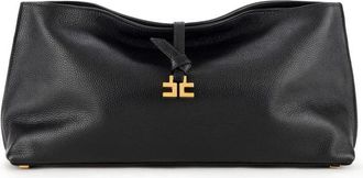 Elisabetta Franchi Boulevard Leren Clutch - Dames - Clutches - Zwart - ONE Size - Leer - Tassen