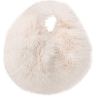 Naked Wardrobe Mini Faux Fur Bag in Bone at Nordstrom
