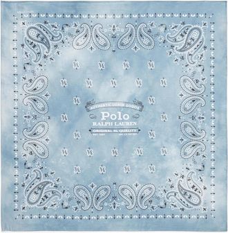 Polo Ralph Lauren Paisley Vierkante Sjaal - Heren - Sjaals - Blauw - ONE Size - Katoen - Accessoires