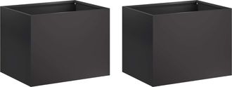 vidaXL Macetero De Jard&iacute;n 2 Uds. Negro 40 X 30 X 30 Cm Vidaxl