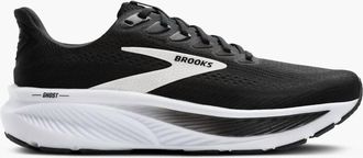 Brooks Mens Ghost 17 Running Shoes In Black Grey White