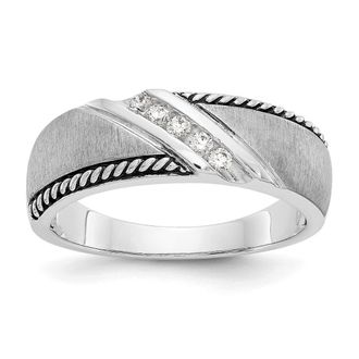 Diamond2Deal 14k White Gold Lab Grown Diamond Wedding Band Ring 0.12Ct Clarity- VS Color- D-E