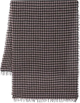 Faliero Sarti check-print scarf - unisex - Wool/Cashmere/Silk/Polyamide - One Size - Black