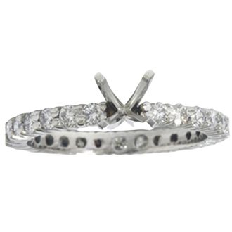 Pompeii3 1ct Diamond Eternity Engagement Ring 14K White Gold Setting Semi Mount Size Selectable