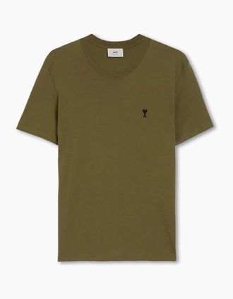 Ami Mens Mens Bronze Ami Paris Ami De Coeur Cotton T-Shirt - Tan - Size: 38