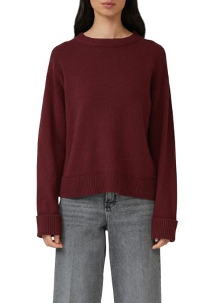 s.Oliver Strickpullover S.OLIVER, Damen, Gr. 34, rot (dunkelrot), Strick, Obermaterial: 50% Baumwolle, 25% Polyamid, 14% Polyacryl, 8% Wolle, 3% Elasthan, unif