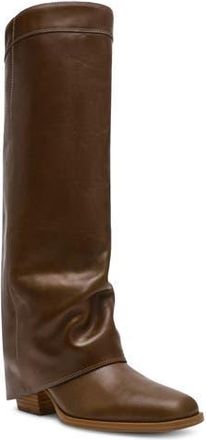 Steve Madden Winnick Foldover Knee High Boot in Olive Leather at Nordstrom Rack, Size 7.5 Regular Calf