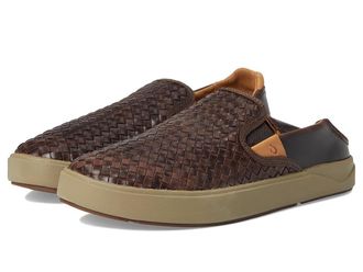 Olukai Laeahi Lauhala Mens Shoes Dark Wood/Dark Wood : 10 D - Medium, Leather