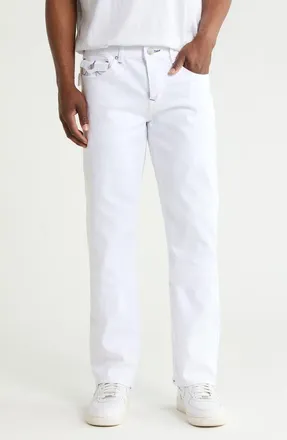 True Religion Ricky Snap Flap Straight Leg Jeans in Optic White at Nordstrom Rack, Size 38