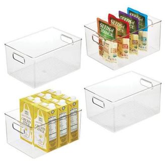 iDesign Pantry Organizer Bins with Handles - Storage Bins for Cabinets or Fridge - Set of 4 - Clear at Nordstrom