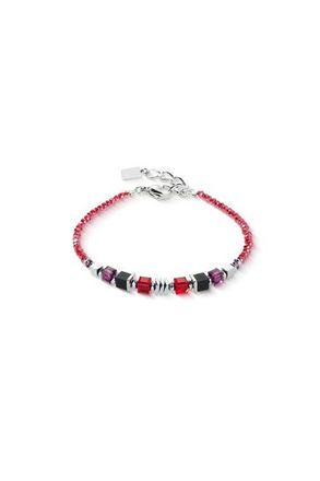 Coeur de Lion Wave Cube Flow Silver Bracelet in Red at Nordstrom, Size 8.25