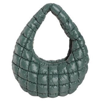 Generic Women Soft Satchel Bag Versatile Cloud Pleatd Bag Lightweight Down Clutch Bag Quilted Tote Handbag Fall Winter Purse (Green)