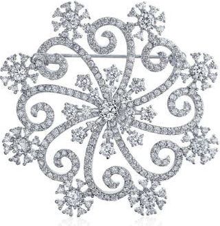 Bling Jewelry Large Sworl CZ Brooch in Clear at Nordstrom Rack