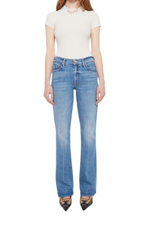 Mother Outsider Sneak Straight Jeans In Hokey Pokey