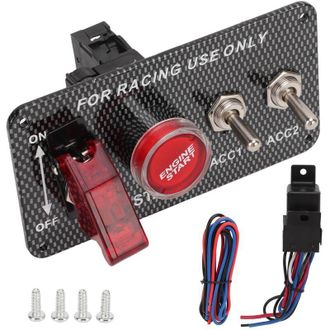 OEM Panel De Interruptores De Encendido Con Aspecto Deportivo, Arranque R&aacute;pido, Interruptor Basculante De Fibra De Carbono, Estilo Aluminio, Multifunciona