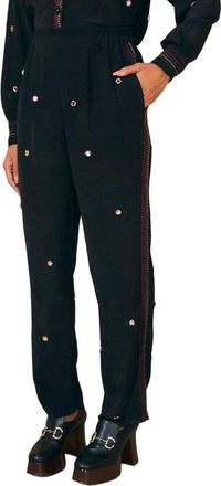 Farm Rio Farm Rio Black Rainbow Beaded Mirror Trim Pant