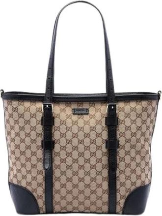 Gucci Pre-owned Vintage Satchel - Dames - Vintage Shopper - Beige - ONE Size - Leer - Vintage