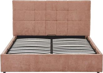 VENTE-UNIQUE.COM Cama con canap&eacute; abatible poli&eacute;ster terracota 140 x 190 cm