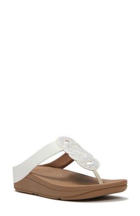 FitFlop Fino Crystal Twist T-Strap Sandal in Urban White at Nordstrom Rack, Size 11