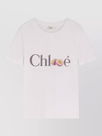 Chlo&eacute; cotton crew neck graphic print t-shirt