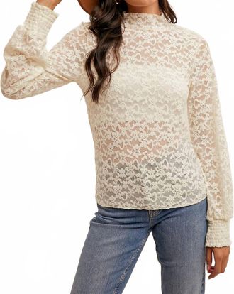 Hem & Thread Womens Love Me Some Lace Top In Ivory