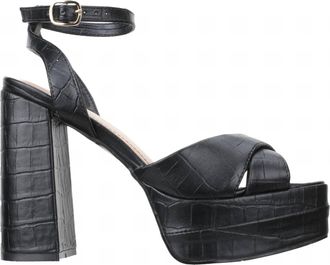 Offline Shoes Womens Platform Dress Croco Sandal In Black