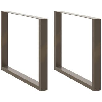vidaXL Patas Para Mesa De Comedor En Forma De U (2 Unidades, Acero Natural, 100 X 72-73 Cm) Vidaxl