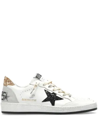 Golden Goose Ballstar Leather Upper And Toe Glitter Star And Heel Su